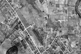 Aerial image shows the Williamson Road area that was used for a landing field.
