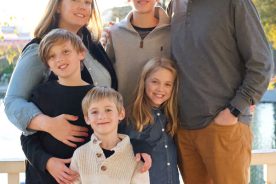 The writer with her family, which includes husband Chris and kids Liam (14), Preston (10), Amelia (8) and Benjamin (6).