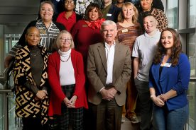 Nonprofit leaders and Virginia Western Community College staff gathered at an outreach breakfast Feb. 8 to hear about the student support services that Virginia Western offers its students. The group also thanked Dr. Robert Sandel (front row in center), President of Virginia Western, for initiating these outreach events in 2022.