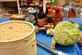 All the ingredients you need for handmade dumplings.