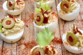 Bloody Mary Deviled Eggs