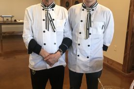 Chef Bede is pictured here with his son, Gabor “Chris” Bede, at a wedding last year. The two cooked side-by-side in the family catering business for years.