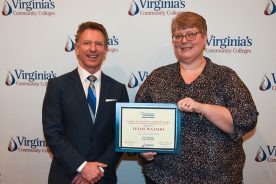 Dr. David Doré and Leslie Watson, who received the George B. Vaughan Leadership Award for Outstanding Adjunct Faculty.