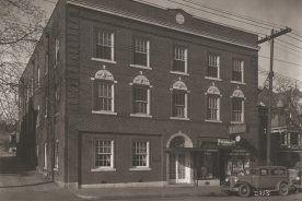 The Gill Memorial Ear, Eye, Nose and Throat Hospital, shown here, opened in 1928. Ewald Pharmacy was near the front entrance.