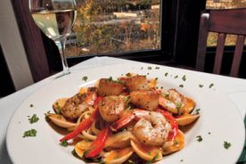 Diners can enjoy a delicious meal and an amazing view