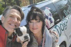 Chris and Christina Lee's seven-month-old Boston Terrier puppy Marshall will be competing in Animal Planet's Puppy Bowl this Sunday.
