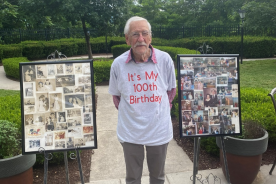 Joe Damiano celebrating his 100th Birthday at Salem Terrace