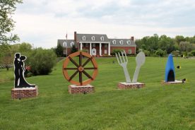 LOVEworks in front of the Vinton War Memorial