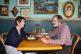 Elaine and Bruce Ingram dining at Evie’s Bistro and Bakery.