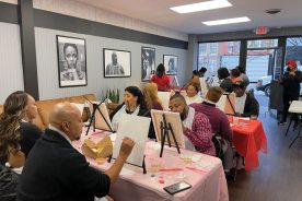 Verses Listening Lounge & Collaborative Center hosts a paint night.