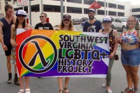 Southwest Virginia LGBTQ+ History Project members marching in the Roanoke Pride Parade, 2016