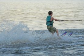 Success! Christian, age 9, becomes an official water skier.